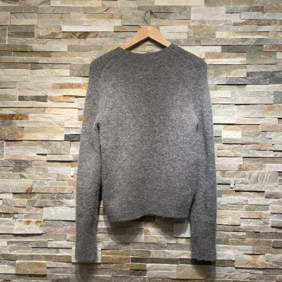 Point Sur S Gray Wool Blend Sweater | Merino & Alpaca Fuzzy Knit Minimalist $150 - Picture 6 of 8